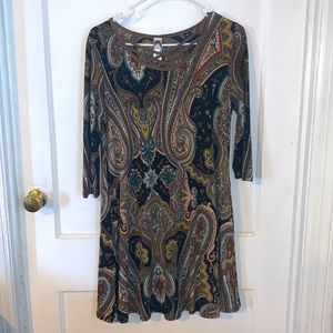 Patterned brown dress size small